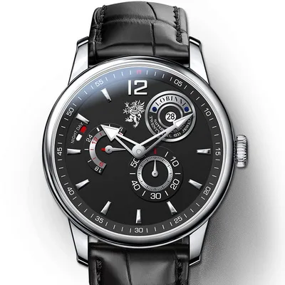 men watch P4 LOBINNI часы для мужчин Роскошные автоматические часы Механические наручные часы платье relogio masculino человек само ветер кожаный ремешок аналог reloj - Цвет: men watch P4