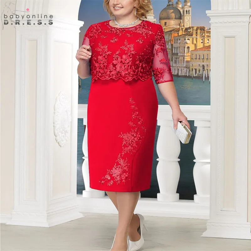 

Robe De Mere Elegant Lace Plus Size Mother Of The Bride Dresses Half Sleeve Mother Evening Party Dresses Vestido De Madrinha