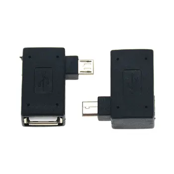 

1PCS Micro USB To USB OTG Mini Adapter 2.0 Converter For Phone Accessories 90 Degree Bend Connector
