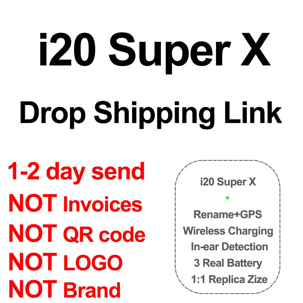 i20 Super X TWS Bluetooth Earphone Wireless Earbuds 2020 dropshipping link