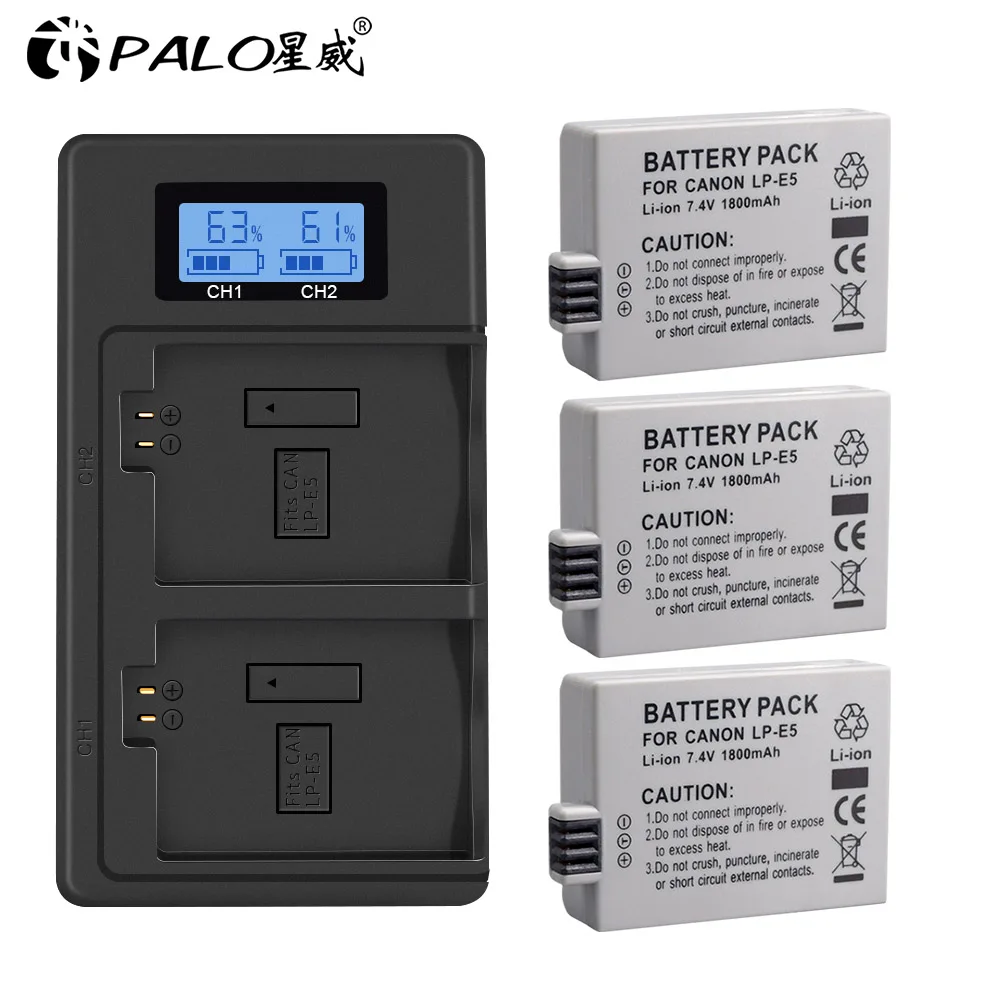 2x Batteria sostituisce Canon LP-E6 per fotocamera - 2000mAh 7,2V Li