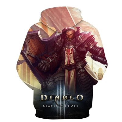 Последняя мужская повседневная одежда необычный принт игра Diablo 3D Толстовка мужская осень и зима фитнес тренировка мышцы Толстовка Большой размер пуловер с карманом верх: полиэстер