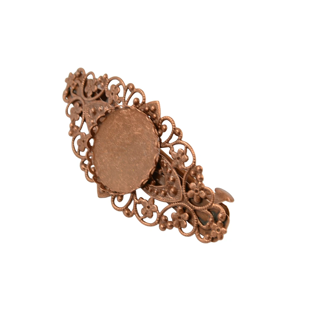 2pcs Filigree Hair Clip Barrettes Cabochon Setting Finding Hair Accessories