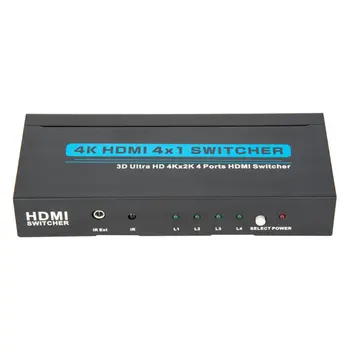 

HDMI Switch 1.4 4K 4x1 Adapter Switcher for HDTV PS4 with IR receiving extension cable