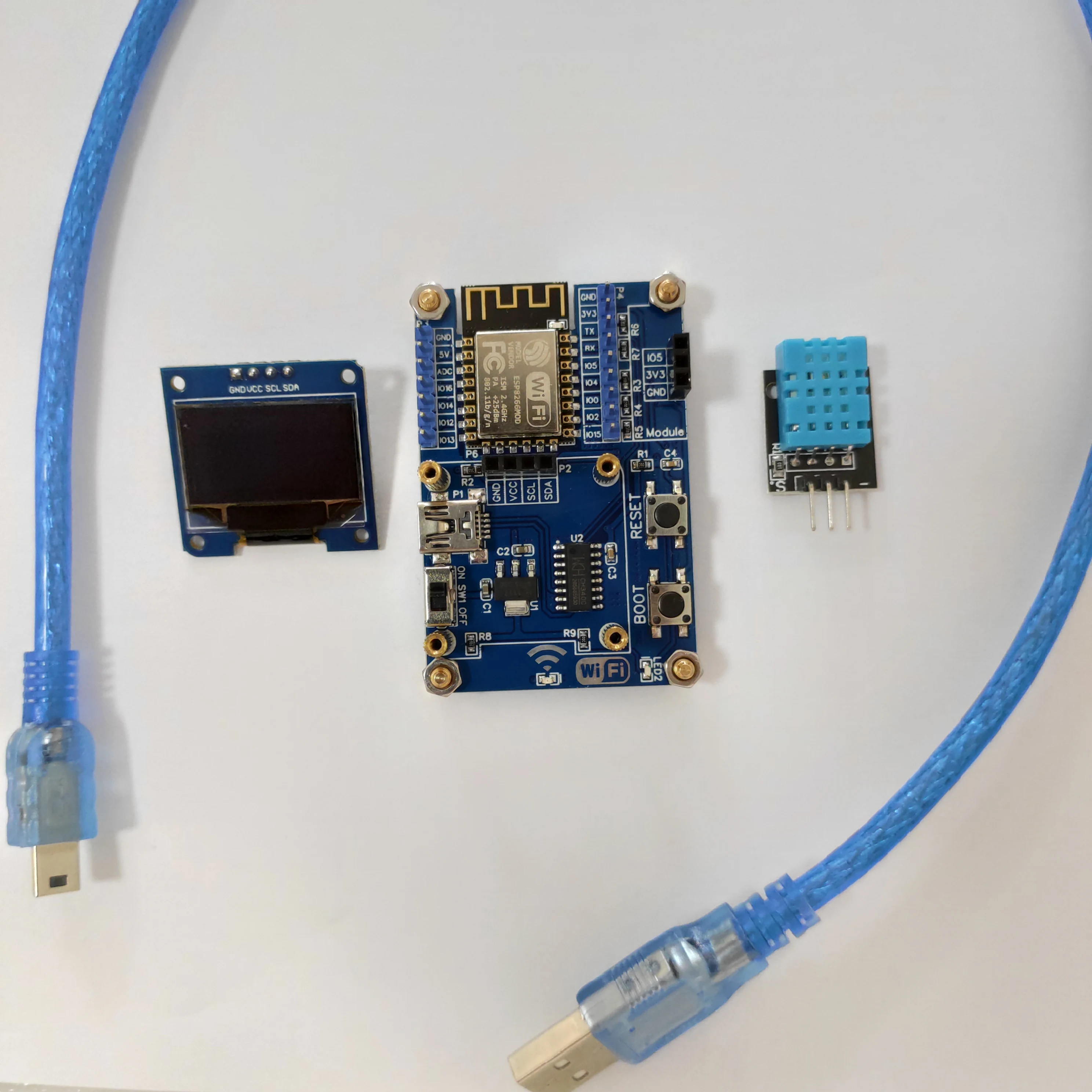 ESP8266 Метеостанция DIY Набор IOT Стартовые наборы для Arduino с 0,96 OLED дисплеем D1 Мини беспроводной wifi Bluetooth модуль
