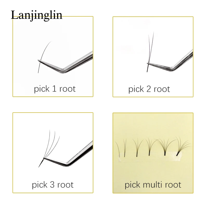 LANJINGLIN, Индивидуальные Накладные ресницы, смешанная длина, B, C, D, локон, норковые ресницы, удлинение, макияж, накладные ресницы, объем, мягкие ресницы
