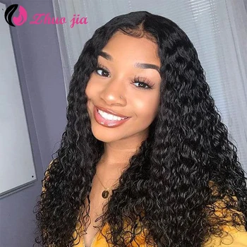 

ZHUO JIA Transparent 13X6 Lace Front Human Hair Wigs Pre Plucked Wig Remy Brazilian Water Wave Lace Front Wigs With Baby Hair