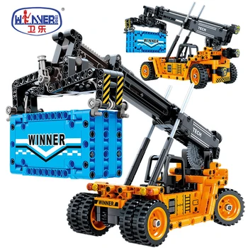 

JEMLOU City Engineering Mechanical Crane For Technic Car Forklift Truck Road Roller Vehicle Building Blocks Toys for Children