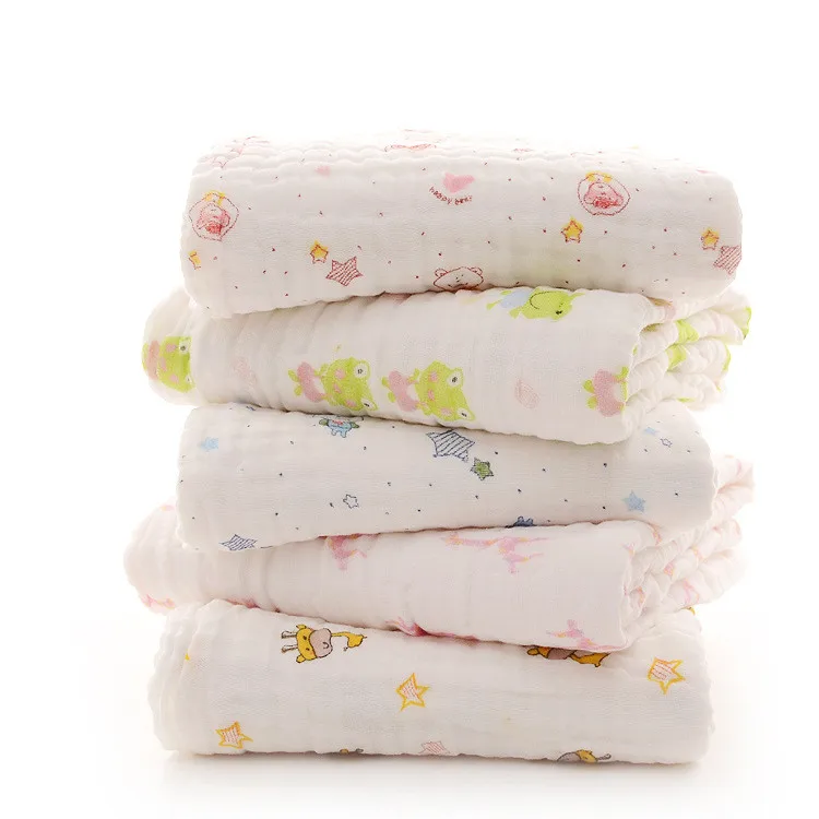 

Baby Bath Towel Muslin Cloth Kids Bathrobe Child Blanket Wrap for Newborn Infant toalha de banho bebe Cute Print