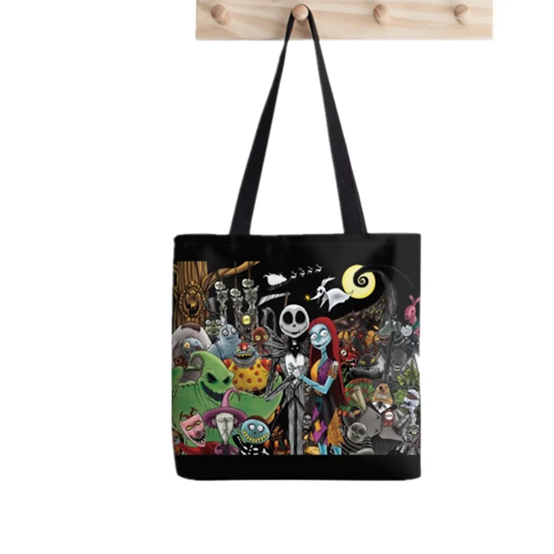 

Shopper Nightmare before Christmas Printed Tote Bag women Harajuku shopper handbag girl Shoulder shopping bag Lady Canvas Bag