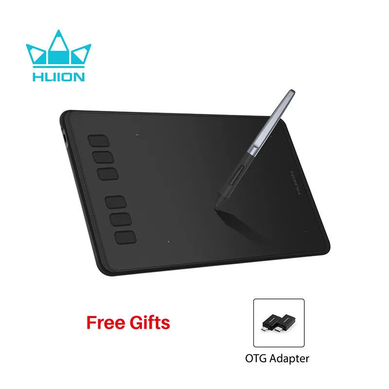 Скидка HUION Inspiroy H640P без аккумулятора цифровые планшеты для рисования графический планшет с 8192 уровнями давления стилус с OTG подарок