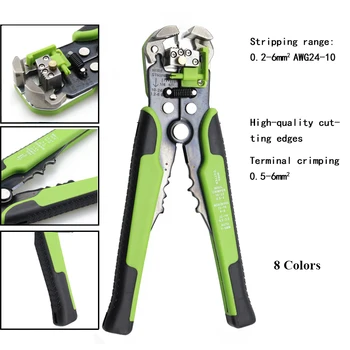 

Pliers 3 in 1 Multi tool Automatic Adjustable Crimping Tool Cable Wire Stripper Cutter Peeling Pliers Green repair Hand tools