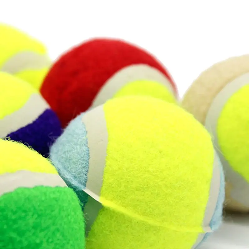 16PCS Soft Rubber Squeaky Tennis Balls Toy Small Dogs Pets Chasing Training Toy 85WC
