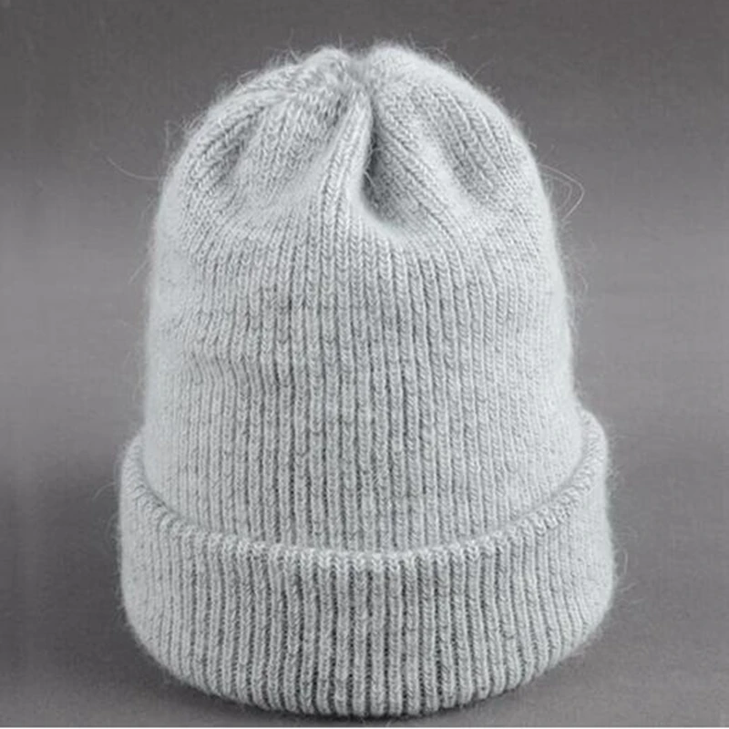Зимние шапки Vrouwelijke Warme Konijn Pluis Beanie для девочек Effen Motor kap Femme Skullies Mutsen Zachte Hoeden Vrouwen