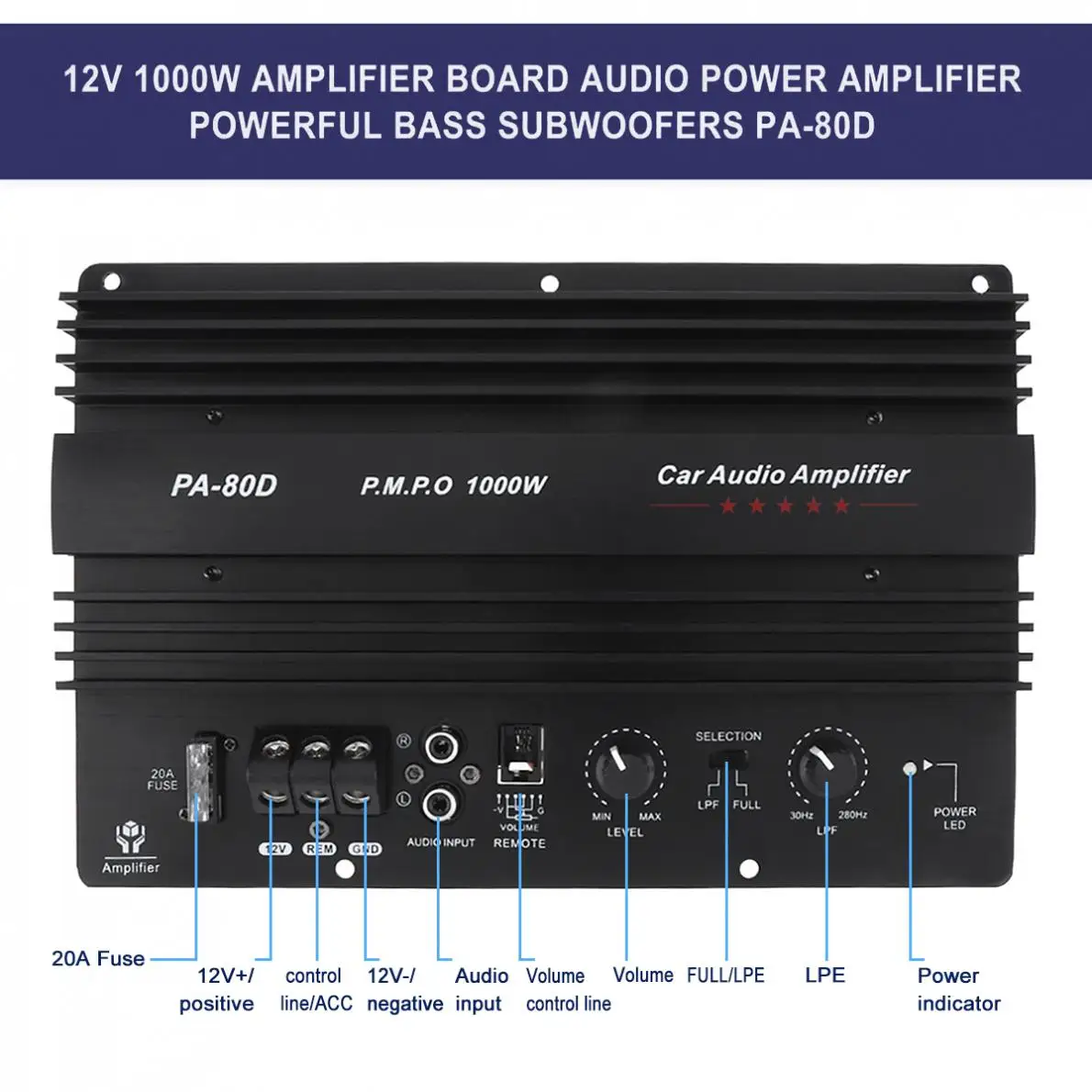Car Subwoofer 12V 1000W Universal Sound Amplifier Board