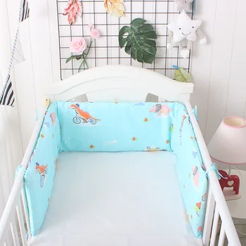 

One-piece Cotton Breathable Printed Baby Crib Cot Bumper Protector Newborn Bed Surrounded By Safety Rails Bedding Supplies