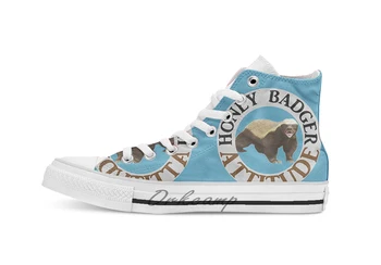 

Honey Badger Attitude breathable Casual High Top lace-up Canvas shoes sneakers Drop shipping
