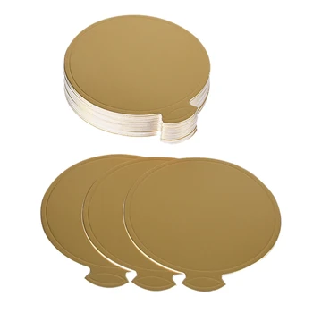 

200 Pcs Mini 3.1 inch Cake Boards, Small Round Gold Mousse Cake Cardboard Set, Cupcake Cake Base, Dessert Displays Tray, Disposa