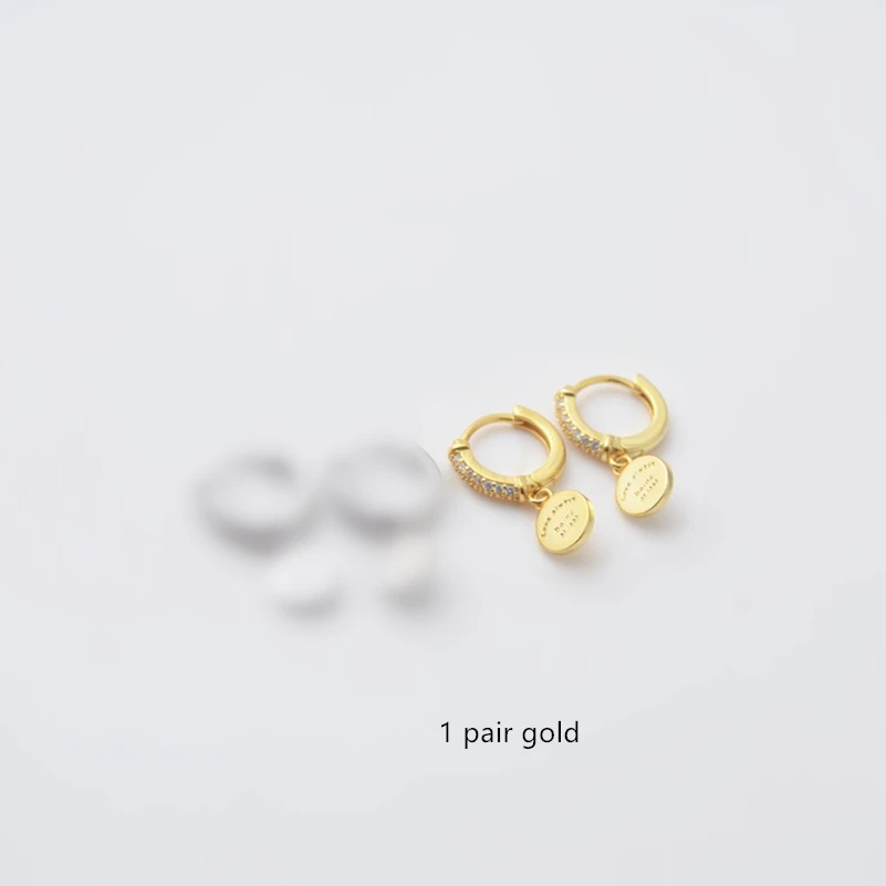 1 pair gold 8mm Серьги из стерлингового серебра 925 пробы, серьги с пряжкой, короткие серьги-капли, кольцо для ушей, простые милые трендовые серьги для девушек и женщин, серебряные ювелирные изделия для ушей - Окраска металла: 1 pair gold 8mm