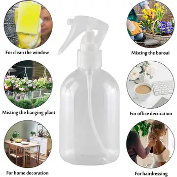 

6Pcs 330ml Transparent Leak Proof Refill Empty Cosmetics Water Mist Spray Bottle