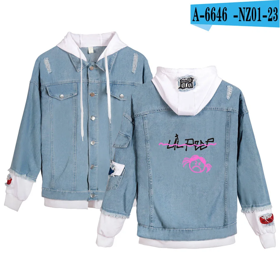 Лидер продаж, модная женская джинсовая куртка с принтом рэпер Lil Peep Femal, джинсовая куртка в стиле хип-хоп, Повседневная Уличная одежда - Цвет: A2