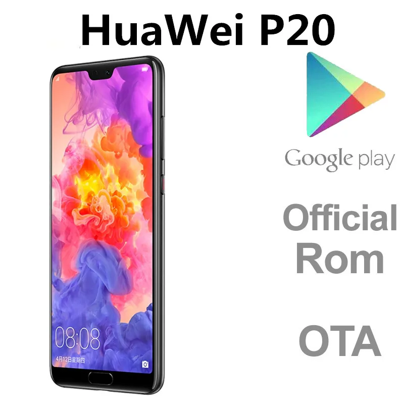 DHL Schnelle Lieferung HuaWei P20 4G LTE Handy Kirin 970 Android 8,1 5.8 "2244x1080 6GB RAM 128GB ROM 24,0 MP Fingerprint OTG