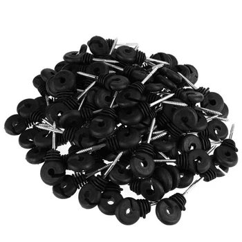 

50Pcs Electric Fence Offset Ring Insulator for Wood Post Fencing Screw in Posts Wire Safe Agricultural Garden Accessories