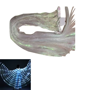 

Belly Dance Led Wings with Adjustable Sticks Accessories Stage Performance Props Shining White Led Wings 360 Degrees