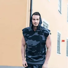 Muscle Brother Камуфляжный жилет с капюшоном для фитнеса Камуфляжный жилет для бега спортивный Камуфляжный костюм