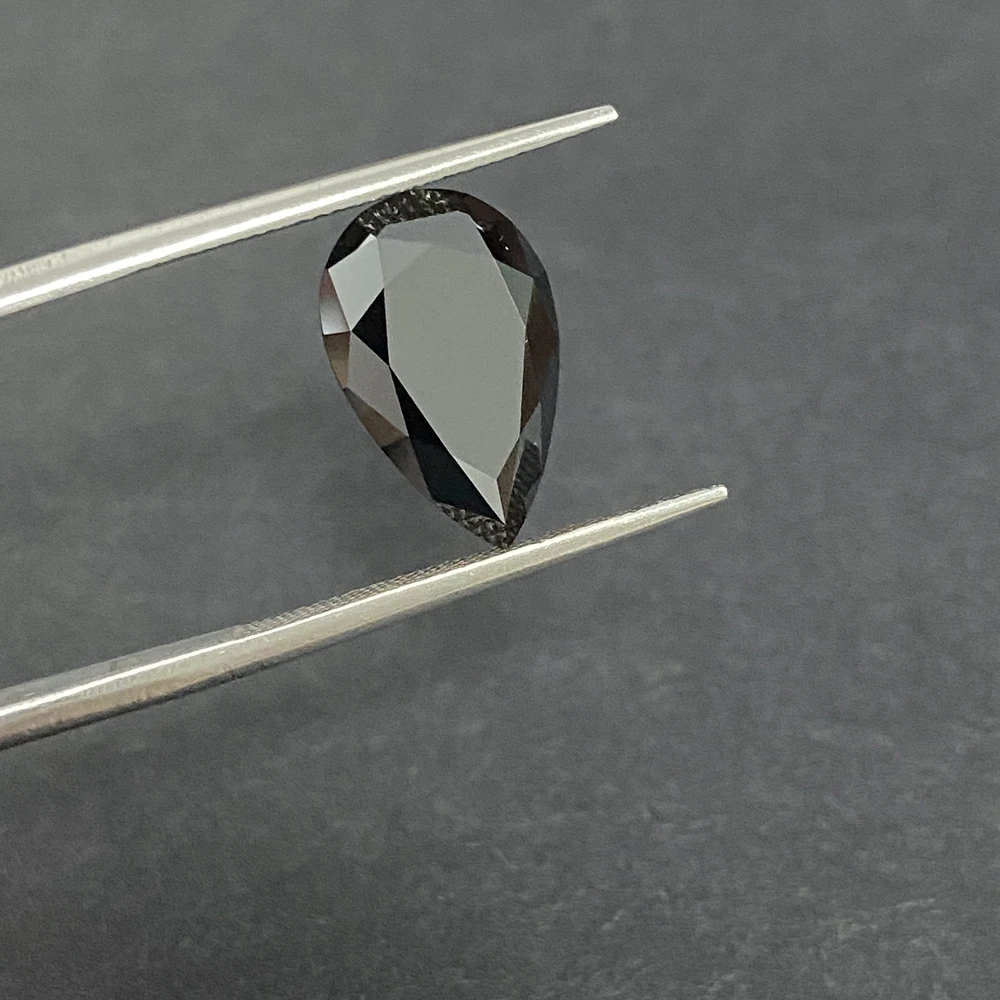 Big Size 13x18MM GRA Synthetic Moissanite Pear Cut Clarity VVS Black Loose Diamond Gemstones