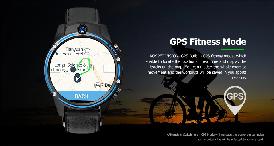 Смарт-часы 3 ГБ 32 ГБ 5.0MP двойная камера GPS Спорт Android Смарт-часы 1," 800 мАч Bluetooth умные часы для мужчин для IOS Android