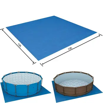 

13 FT Swimming Pool Floor Protector Ground Cloth Square Mat Outdoor Lawn Cover Ground Cloth (Pool Not Included) 2020