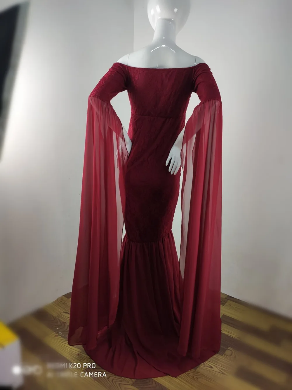 Mermaid Maternity Photography Props Dresses Lace Long Pregnancy Dress Ruffles Pregnant Women Maxi Maternity Gown For Photo Shoot (5)