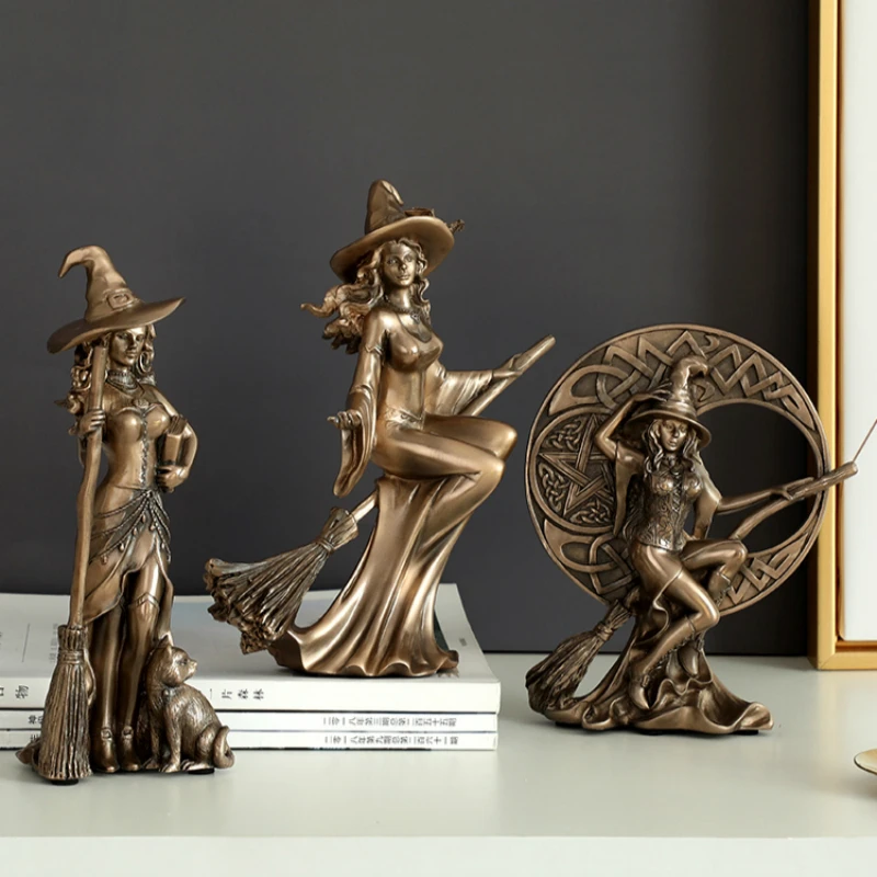 

European The United States Retro Creative Modern Minimalist Home Accessories Personality Witch Craft Ornaments Statue New 2024