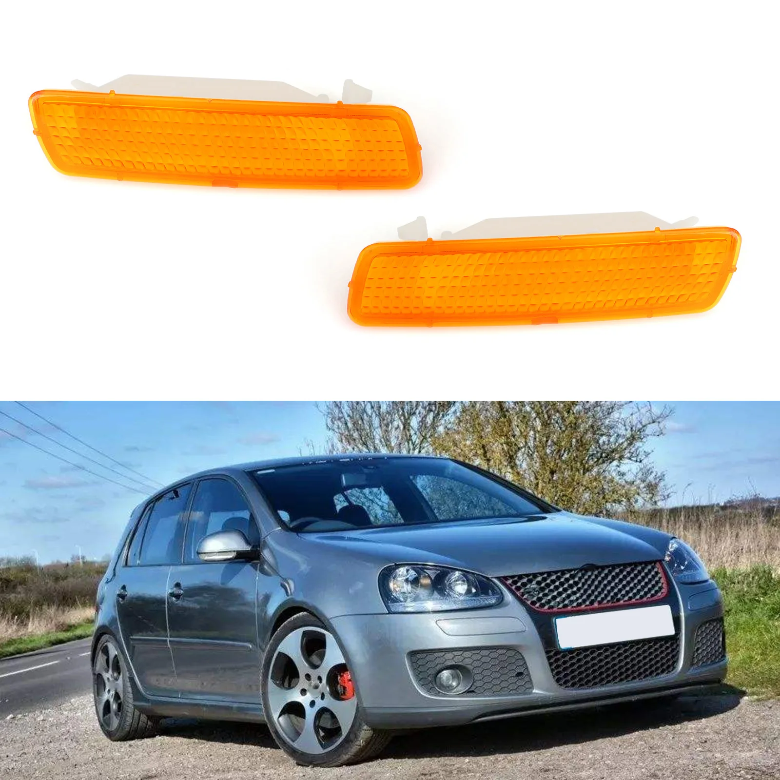 Areyourshop 2 шт бампер боковые габаритные огни Корпус для Volkswagen MK6 2010- Передние боковые габаритные огни Автомобильные аксессуары