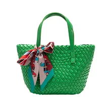 

New Pure Hand Knitted Women's Handbag Tote Solid Color Top Handle Bags Simple Luxury Designer Crossbody Shoulder Bags Bolso Sac