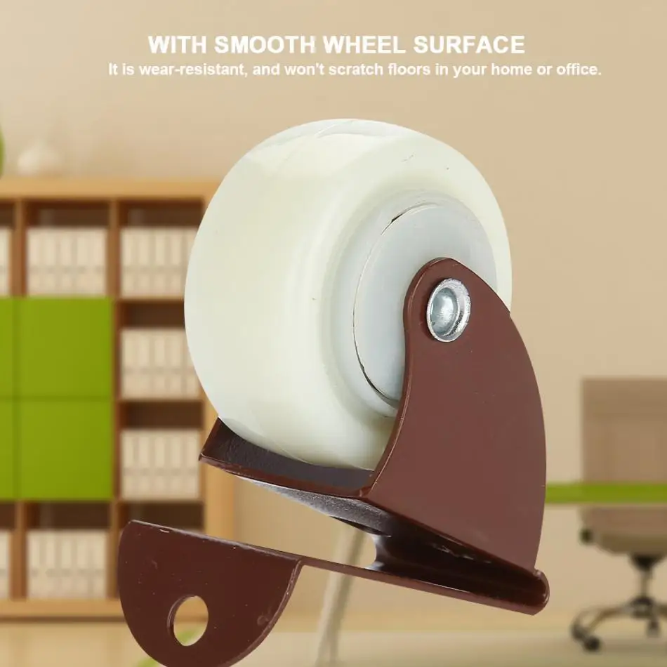 White Replacement Chair Swivel Caster PVC Wheel for Furniture Chair Desk Trolley Accessories Eco-friendly and Durable