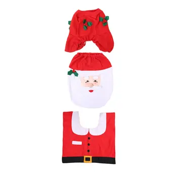 

3pcs/set Christmas Decorations For Home Elf Deer Santa Claus Toilet Seat Cover Toilet Lid New Year Xmas Christmas Ornaments