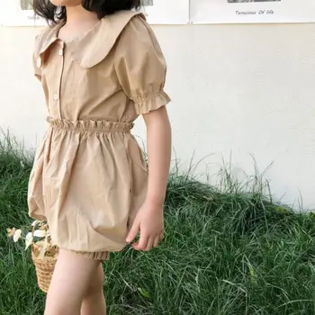 

2020 Korea Style Girls 2 Pcs Set Shirt+Shorts Fashion Summer Girls Suits 1-6 years QH588