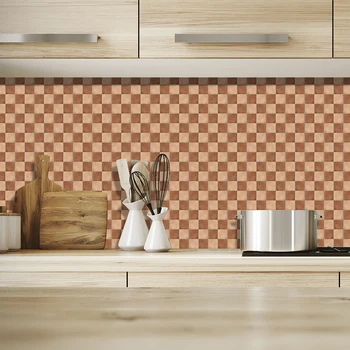 

19pcs Waterproof Tile Wall Sticker Adhesive Moisture-proof Restaurant Bathroom Kitchen Toilet Mosaic Mildew Proof Decal