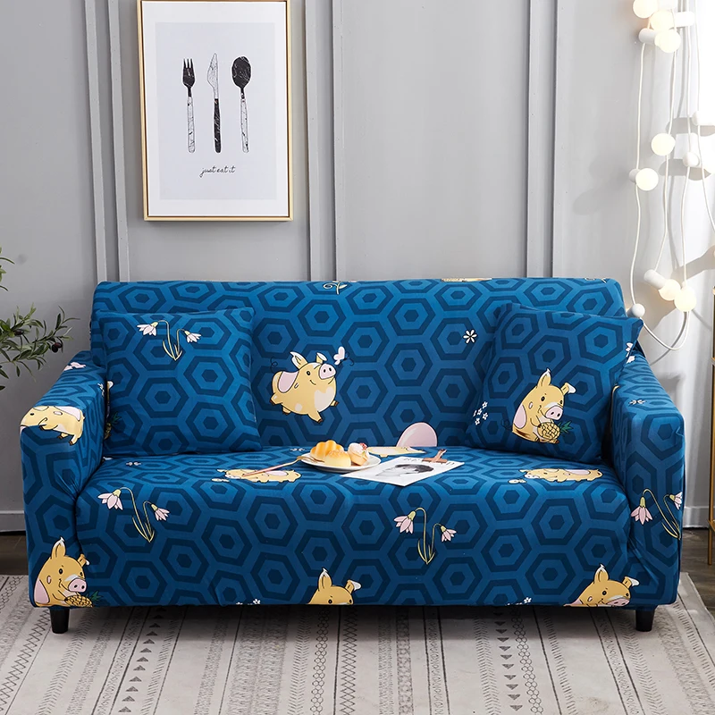 

Cute pig Universal Slipcovers sectional elastic Stretch sofa Cover For Living Room Furniture Couch Cover L shape 1/2/3/4 seat