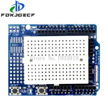 

10pcs/lot UNO Proto Shield prototype expansion board with SYB-170 mini bread board based For ARDUINO for UNO ProtoShield