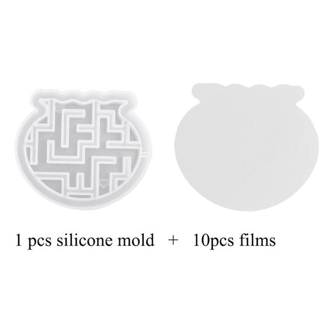 Maze Silicone Mold Shaker Molds Milk Bottle Heart Shape UV Epoxy Resin Mold Heart Keychain Pendant Craft Jewelry Tools