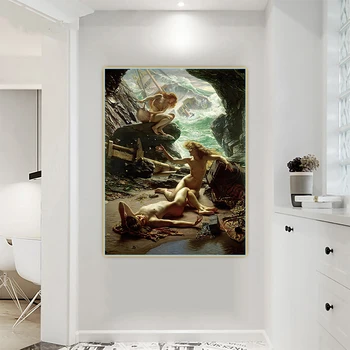

Citon Edward John Poynter《The Cave of the Storm Nymphs》Canvas Art Oil Painting Artwork Poster Picture Wall Decor Home Decoration