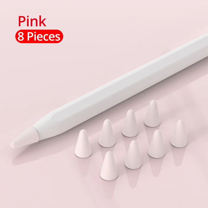 PZOZ 8 шт защитный чехол для Apple Pencil 1 2st силиконовый защитный чехол для Apple Pencil2 ручка стилус Penpoint чехол - Цвета: Pink