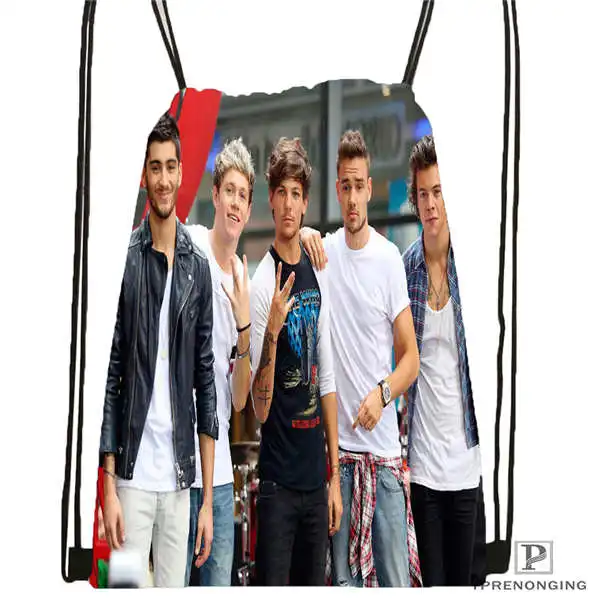 

Custom one direction@02- Drawstring Backpack Bag Cute Daypack Kids Satchel (Black Back) 31x40cm#180611-01-39