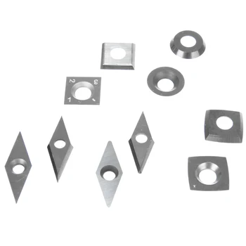 

10pcs Carbide Inserts Silver Diamond Cemented Cutter Wood Turning Tool