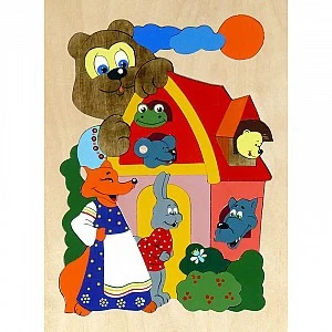 Деревянная мозаика-вкладыш &quotТеремок&quot 36 деталей | Игрушки и хобби