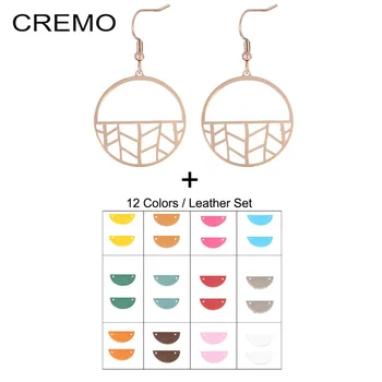 

Cremo Trendy Boucle d'oreille femme Interchangeable Leather Earing Stainless Steel Branches Drop Earring for Women