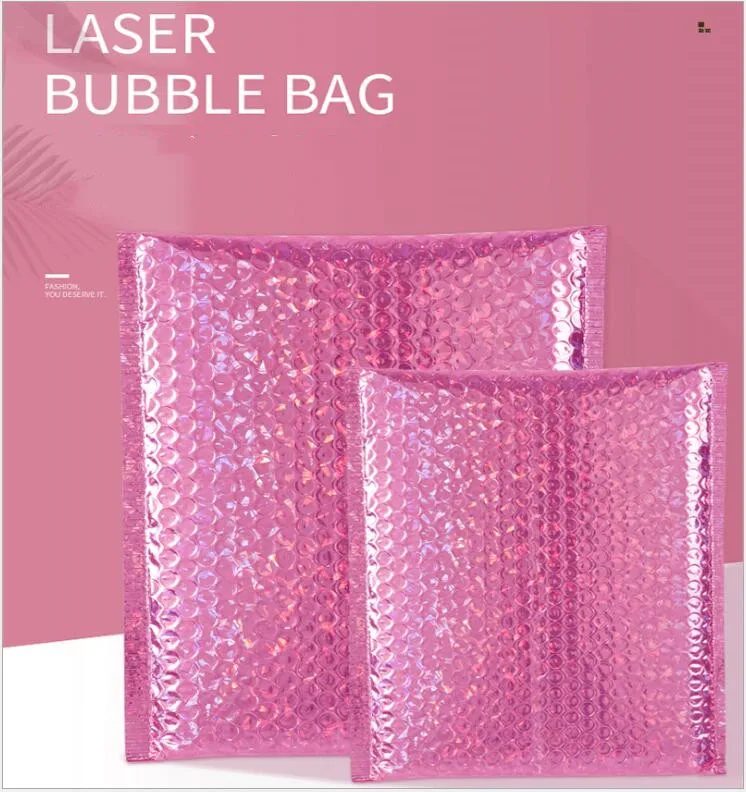 50pcs Bling Laser Plastic Bubble Envelopes Mailers Padded Shipping Bag